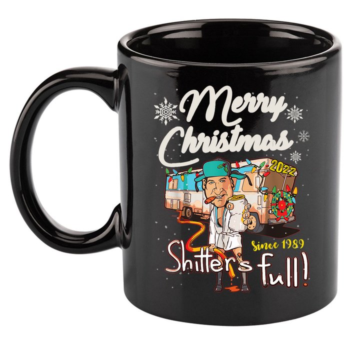 Shitters Full Funny Camper RV Camping TShirt 11oz C Handle Ceramic Mug
