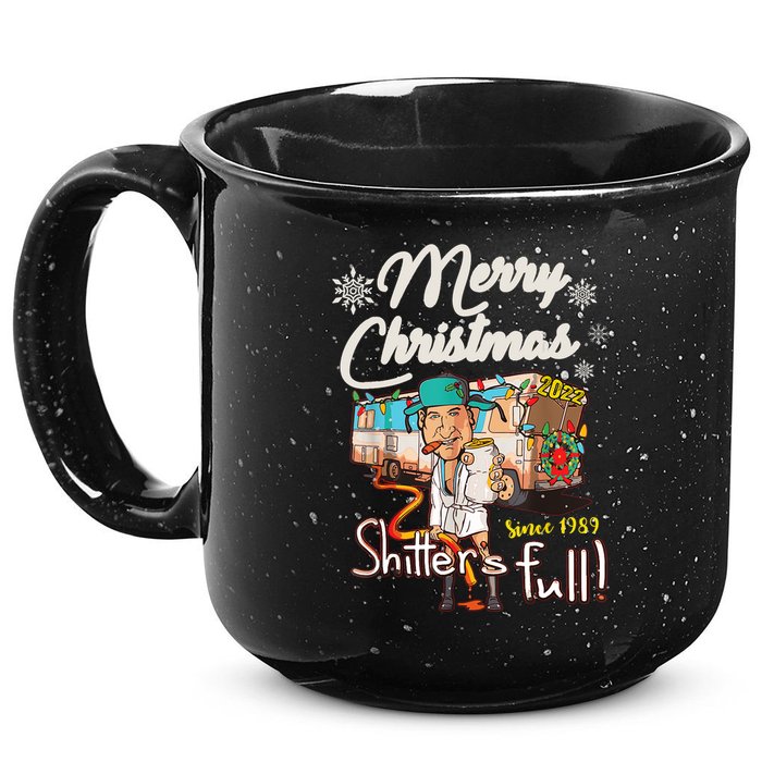 Shitters Full Funny Camper RV Camping TShirt 15oz Campfire Ceramic Mug