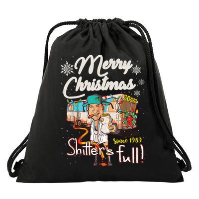 Shitters Full Funny Camper RV Camping TShirt Drawstring Bag