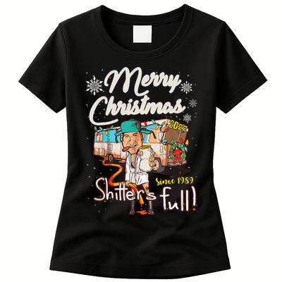Shitters Full Funny Camper RV Camping TShirt Womens T-Shirt