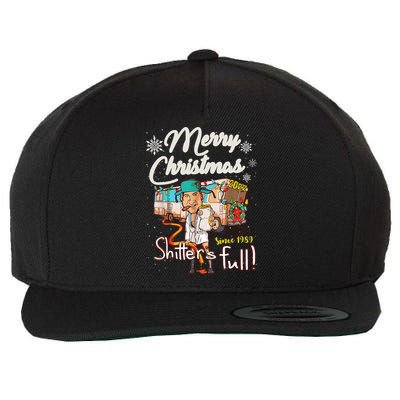 Shitters Full Funny Camper RV Camping TShirt Wool Snapback Cap