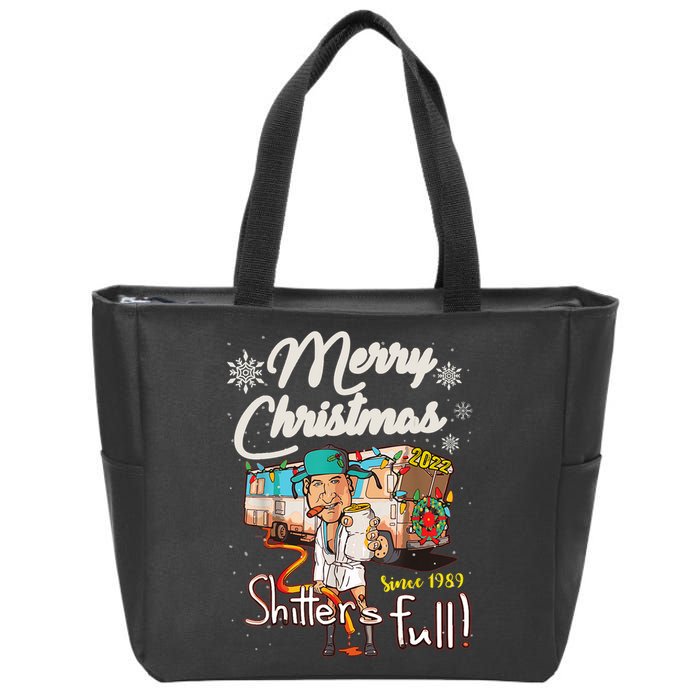 Shitters Full Funny Camper RV Camping TShirt Zip Tote Bag