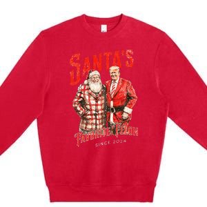 SantaS Favorite Felon Since 2024 Christmas Xmas Funny Trump Premium Crewneck Sweatshirt