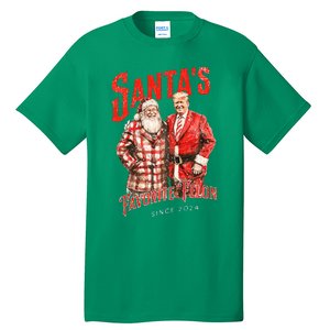 SantaS Favorite Felon Since 2024 Christmas Xmas Funny Trump Tall T-Shirt