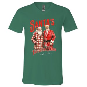 SantaS Favorite Felon Since 2024 Christmas Xmas Funny Trump V-Neck T-Shirt