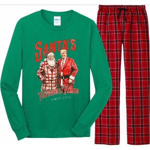 SantaS Favorite Felon Since 2024 Christmas Xmas Funny Trump Long Sleeve Pajama Set