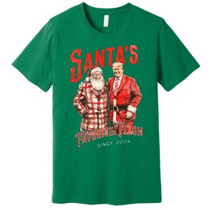 SantaS Favorite Felon Since 2024 Christmas Xmas Funny Trump Premium T-Shirt