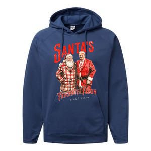 SantaS Favorite Felon Since 2024 Christmas Xmas Funny Trump Performance Fleece Hoodie