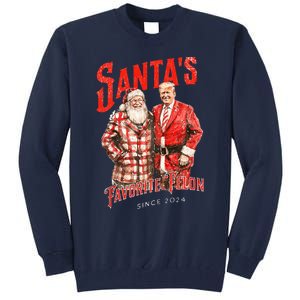 SantaS Favorite Felon Since 2024 Christmas Xmas Funny Trump Tall Sweatshirt