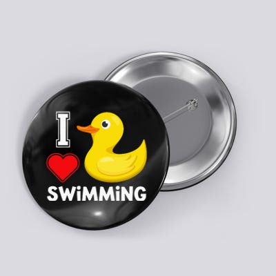 Swim For Funny I Love Swimming Duck Button