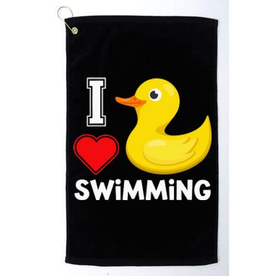 Swim For Funny I Love Swimming Duck Platinum Collection Golf Towel