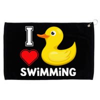 Swim For Funny I Love Swimming Duck Grommeted Golf Towel