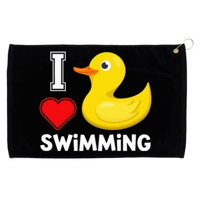 Swim For Funny I Love Swimming Duck Grommeted Golf Towel