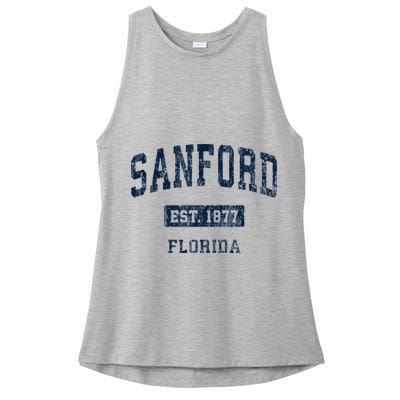 Sanford Florida Fl Vintage Sports Established Ladies PosiCharge Tri-Blend Wicking Tank