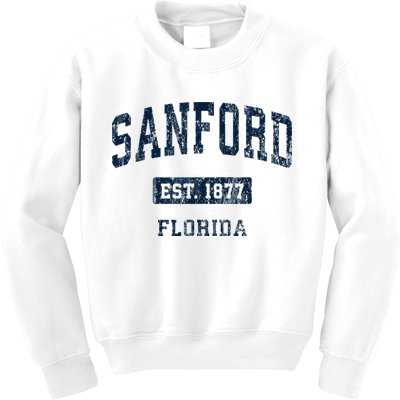 Sanford Florida Fl Vintage Sports Established Kids Sweatshirt