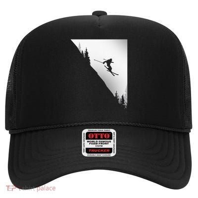 Skiing Freestyle Freeski Sports High Crown Mesh Back Trucker Hat