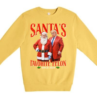 SantaS Favorite Felon Since 2024 Christmas Xmas Funny Trump Gift Premium Crewneck Sweatshirt