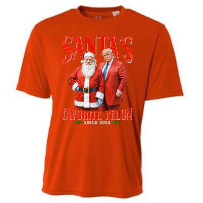 SantaS Favorite Felon Since 2024 Christmas Xmas Funny Trump Gift Cooling Performance Crew T-Shirt