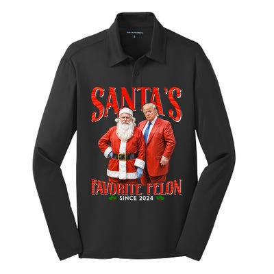 SantaS Favorite Felon Since 2024 Christmas Xmas Funny Trump Gift Silk Touch Performance Long Sleeve Polo