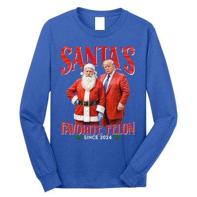 SantaS Favorite Felon Since 2024 Christmas Xmas Funny Trump Gift Long Sleeve Shirt