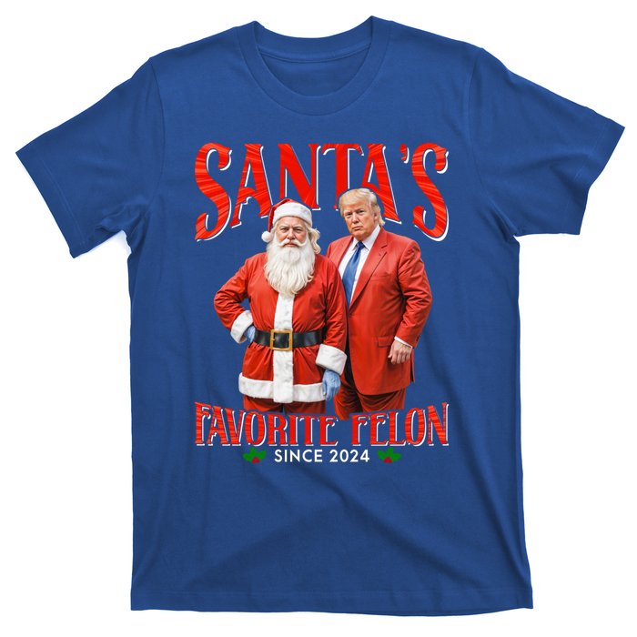 SantaS Favorite Felon Since 2024 Christmas Xmas Funny Trump Gift T-Shirt