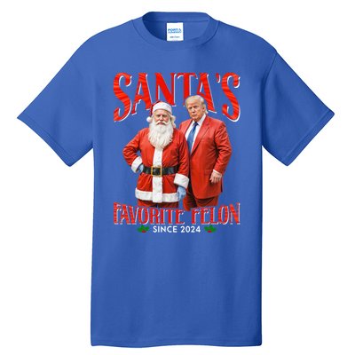 SantaS Favorite Felon Since 2024 Christmas Xmas Funny Trump Gift Tall T-Shirt