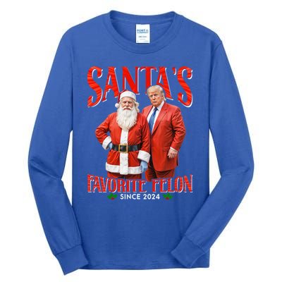 SantaS Favorite Felon Since 2024 Christmas Xmas Funny Trump Gift Tall Long Sleeve T-Shirt