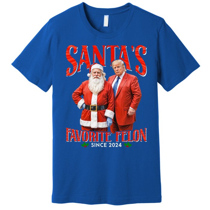 SantaS Favorite Felon Since 2024 Christmas Xmas Funny Trump Gift Premium T-Shirt