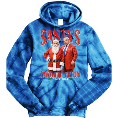 SantaS Favorite Felon Since 2024 Christmas Xmas Funny Trump Gift Tie Dye Hoodie