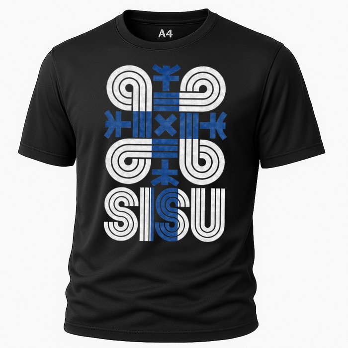 Sisu Finnish Flag Suomi Finland Protection Symbol Rune Cooling Performance Crew T-Shirt