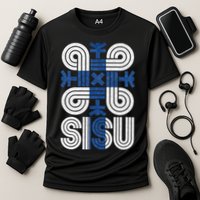 Sisu Finnish Flag Suomi Finland Protection Symbol Rune Cooling Performance Crew T-Shirt
