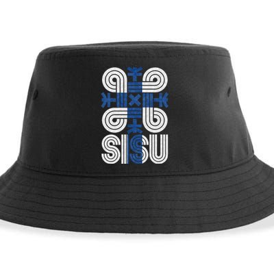 Sisu Finnish Flag Suomi Finland Protection Symbol Rune Sustainable Bucket Hat