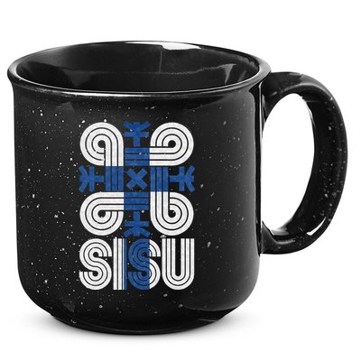 Sisu Finnish Flag Suomi Finland Protection Symbol Rune 15oz Campfire Ceramic Mug