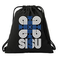 Sisu Finnish Flag Suomi Finland Protection Symbol Rune Drawstring Bag