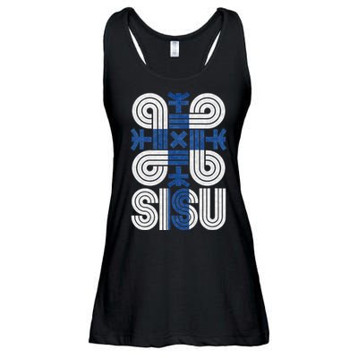 Sisu Finnish Flag Suomi Finland Protection Symbol Rune Ladies Essential Flowy Tank