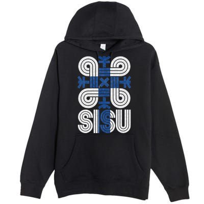 Sisu Finnish Flag Suomi Finland Protection Symbol Rune Premium Pullover Hoodie