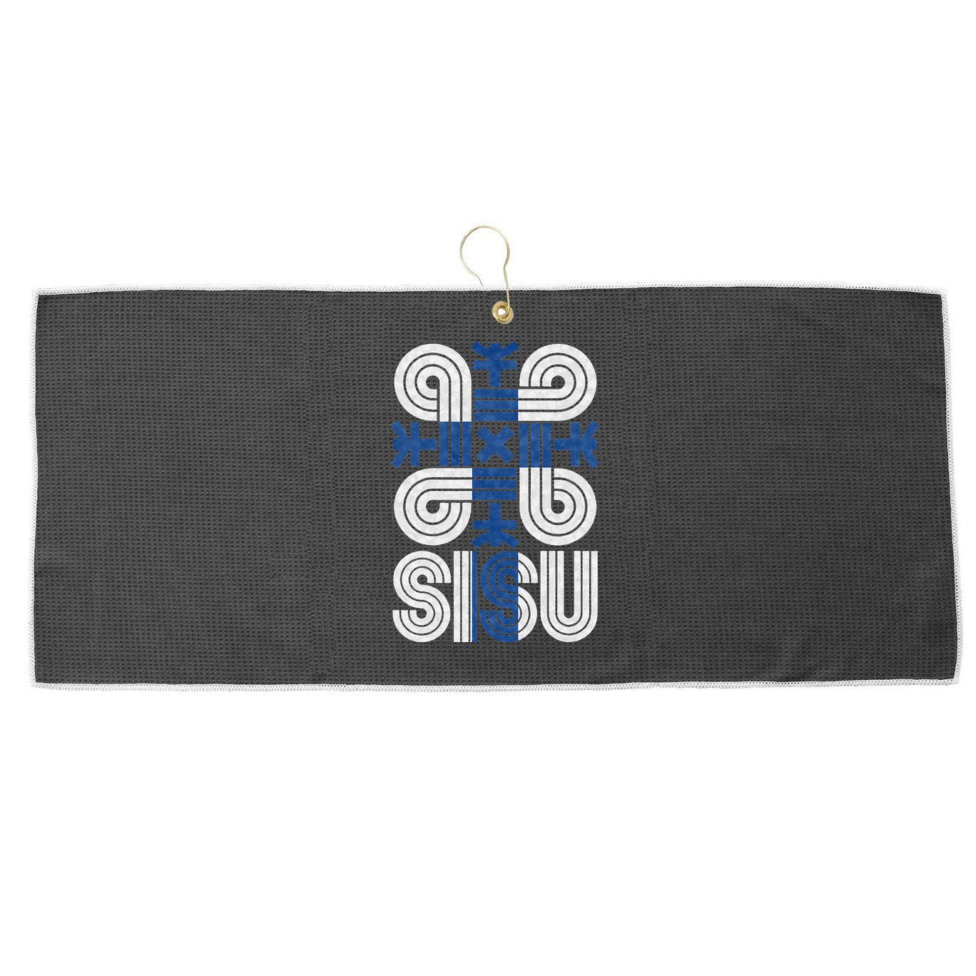 Sisu Finnish Flag Suomi Finland Protection Symbol Rune Large Microfiber Waffle Golf Towel