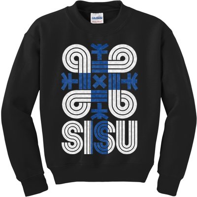 Sisu Finnish Flag Suomi Finland Protection Symbol Rune Kids Sweatshirt