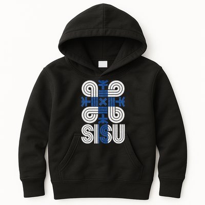 Sisu Finnish Flag Suomi Finland Protection Symbol Rune Kids Hoodie