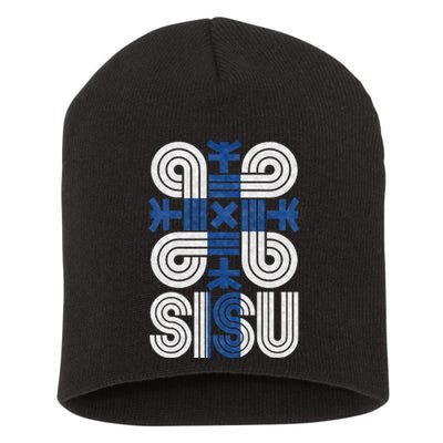 Sisu Finnish Flag Suomi Finland Protection Symbol Rune Short Acrylic Beanie