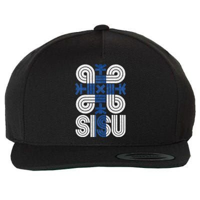 Sisu Finnish Flag Suomi Finland Protection Symbol Rune Wool Snapback Cap