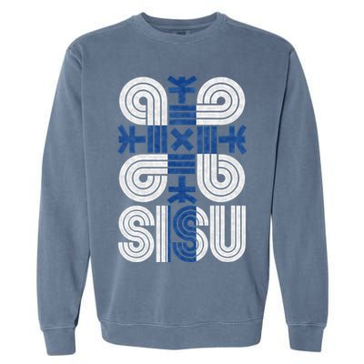 Sisu Finnish Flag Suomi Finland Protection Symbol Rune Garment-Dyed Sweatshirt