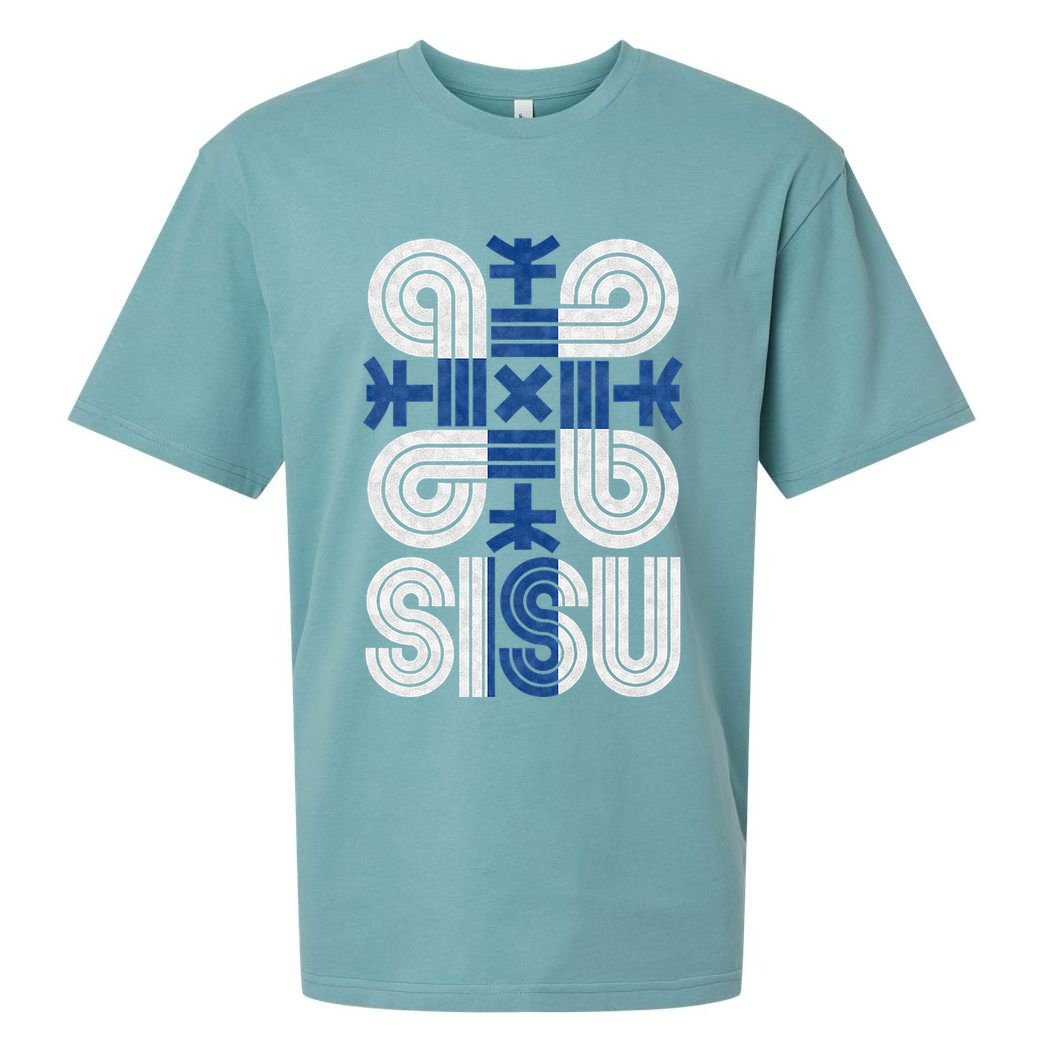 Sisu Finnish Flag Suomi Finland Protection Symbol Rune Sueded Cloud Jersey T-Shirt