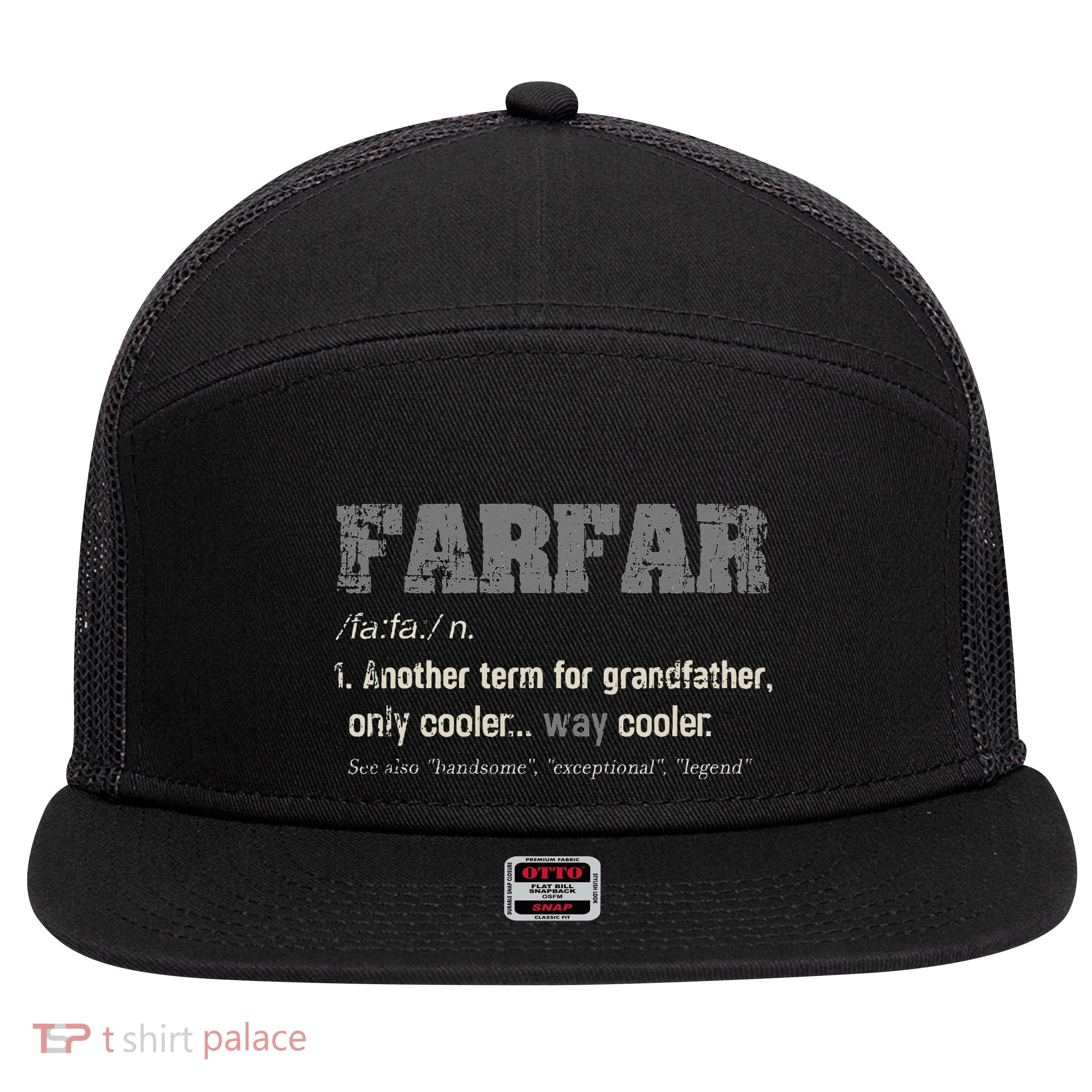 Swedish Farfar Funny Definition Grandpa 7 Panel Mesh Trucker Snapback Hat