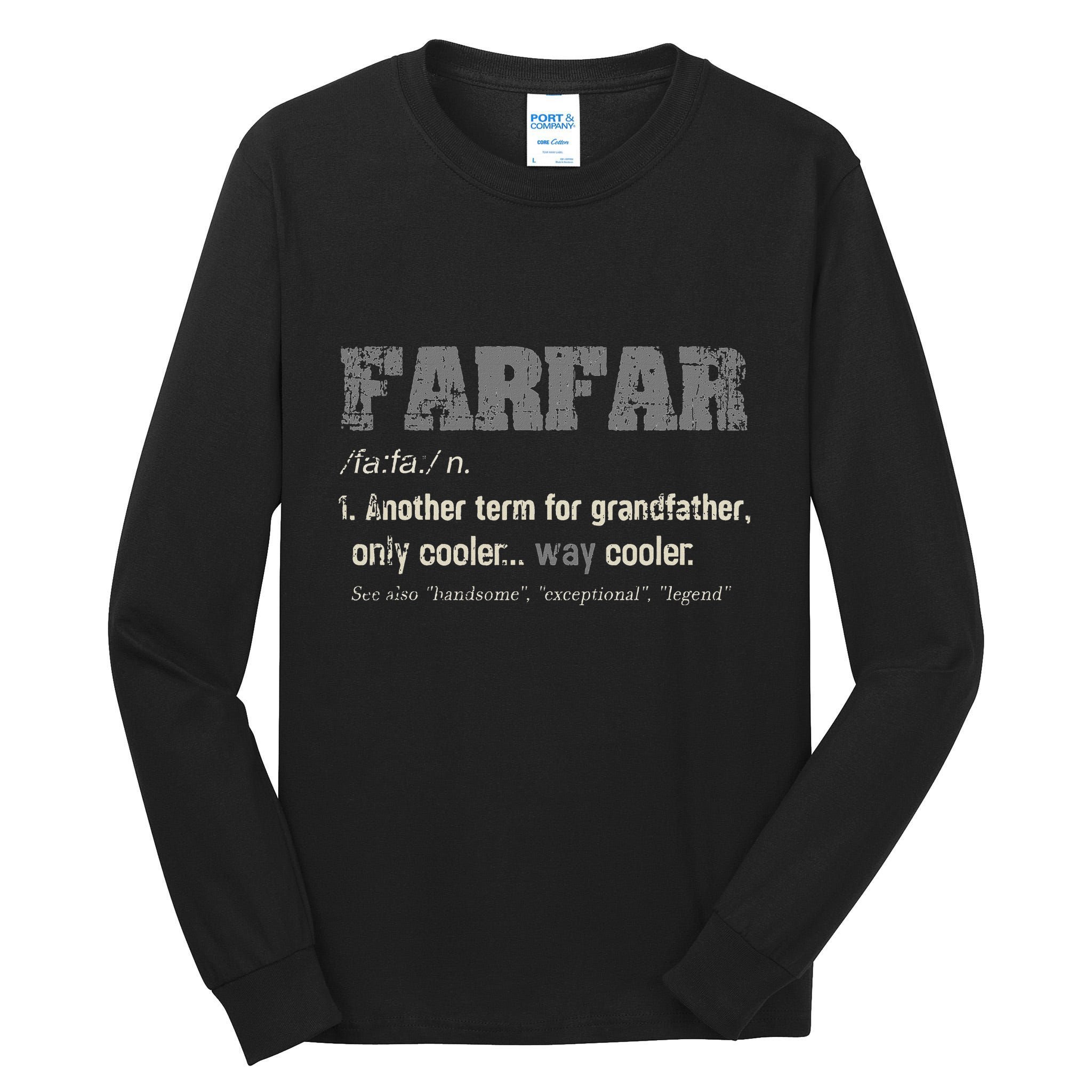 Swedish Farfar Funny Definition Grandpa Tall Long Sleeve T-Shirt