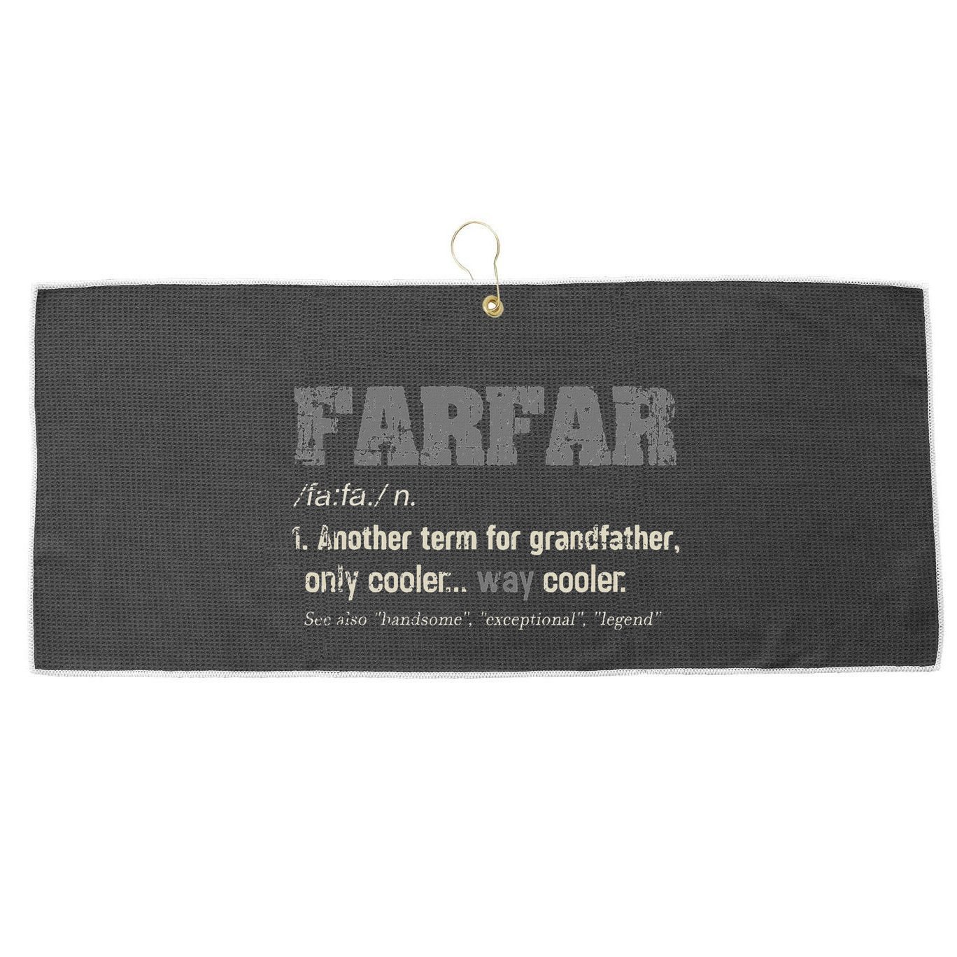 Swedish Farfar Funny Definition Grandpa Large Microfiber Waffle Golf Towel