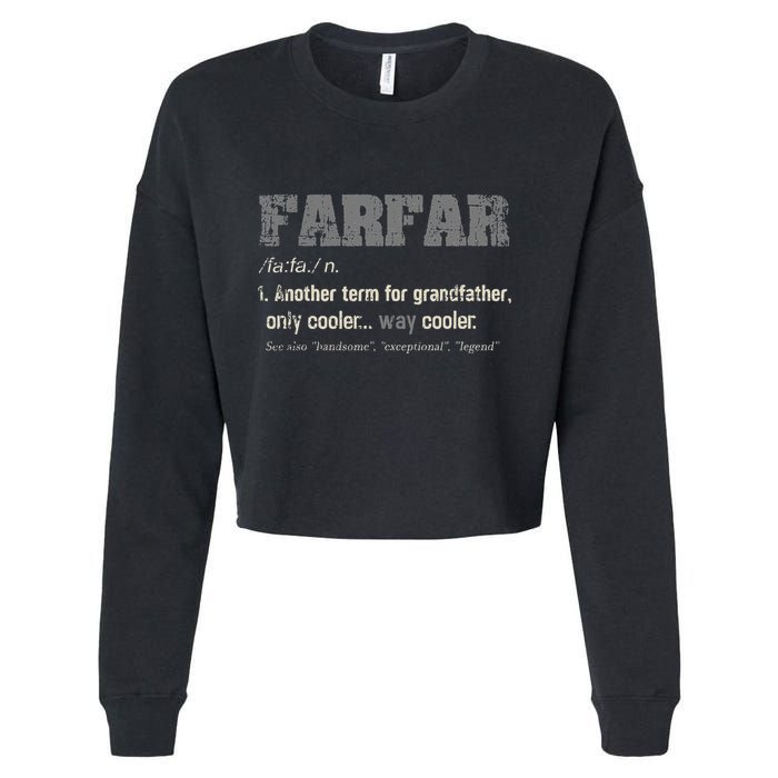 Swedish Farfar Funny Definition Grandpa Cropped Pullover Crew