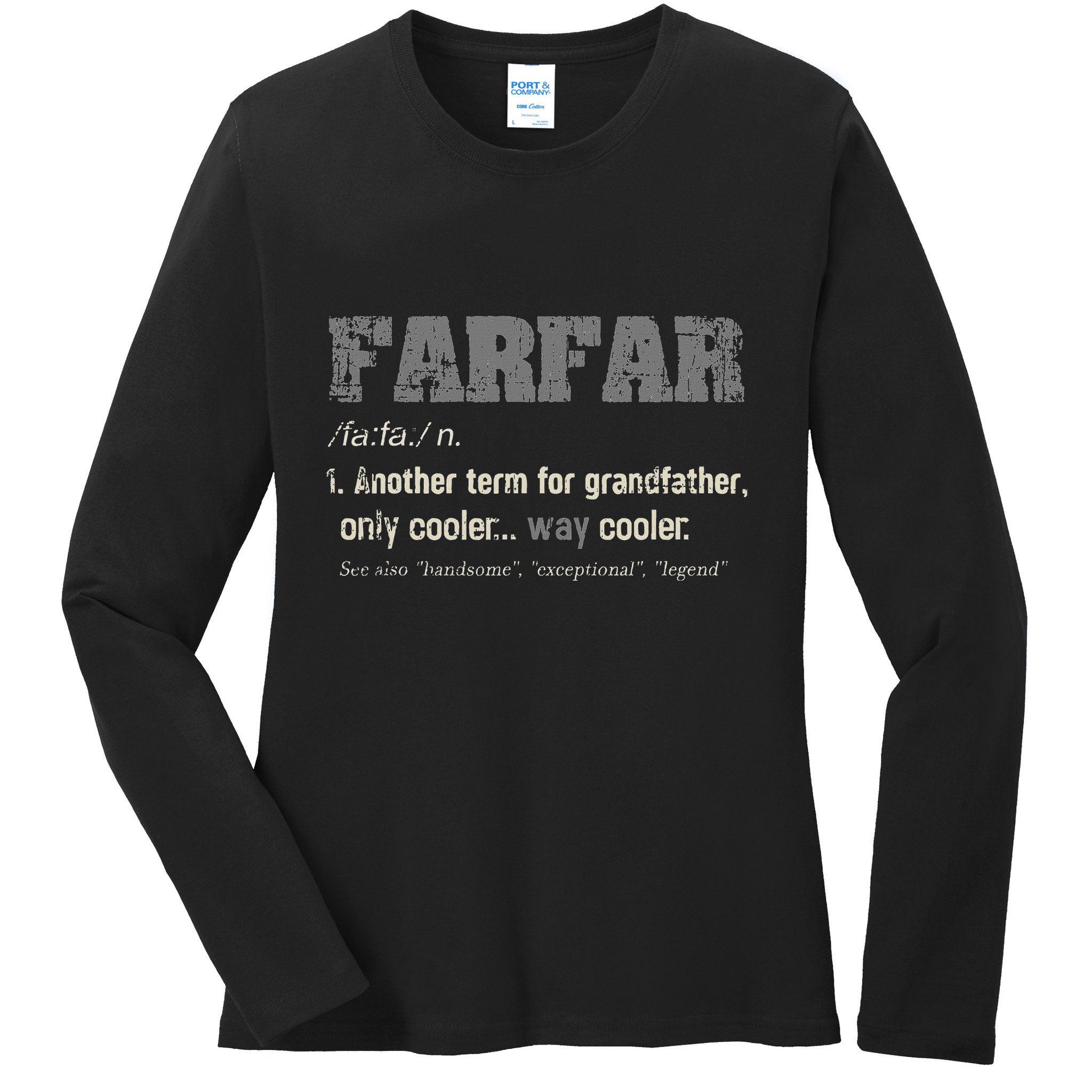 Swedish Farfar Funny Definition Grandpa Ladies Long Sleeve Shirt