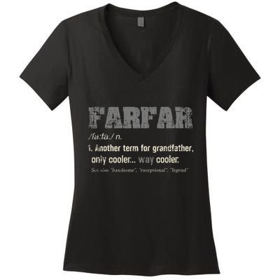 Swedish Farfar Funny Definition Grandpa Women's V-Neck T-Shirt