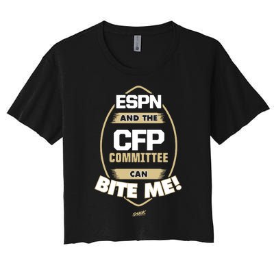 Smack Florida Football Espn And The Cfp Committee Can Bite Me Women's Crop Top Tee